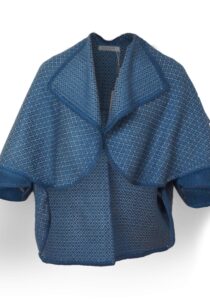 Luxe geometrische cape blauw
