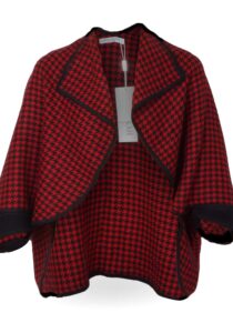 Luxe geometrische cape rood