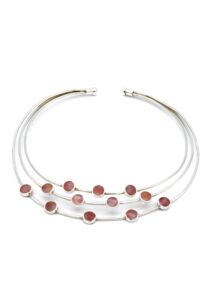 Alternative view of Luxe zilveren collier met Andes roze opalen