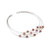 Luxe zilveren collier met Andes roze opalen