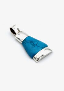 Alternative view of Luxe zilveren hanger met turkoois