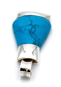 Luxe zilveren hanger met turkoois