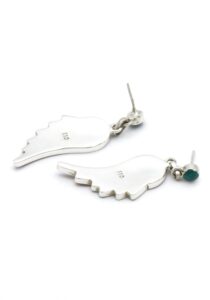 Alternative view of Luxe zilveren oorbellen witte Andescondor vleugels