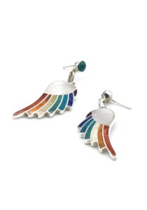 Luxe zilveren oorbellen witte Andescondor vleugels