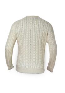 Alternative view of Machu Picchu design kabel trui beige Maat L