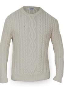 Machu Picchu design kabel trui beige