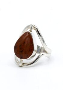 Alternative view of Mahogany Obsidiaan-Abalone zilveren ring