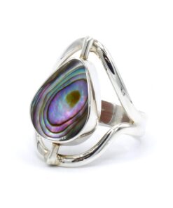 Mahogany Obsidiaan-Abalone zilveren ring