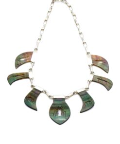 Nazcalijnen luxe collier grijs parlemoer