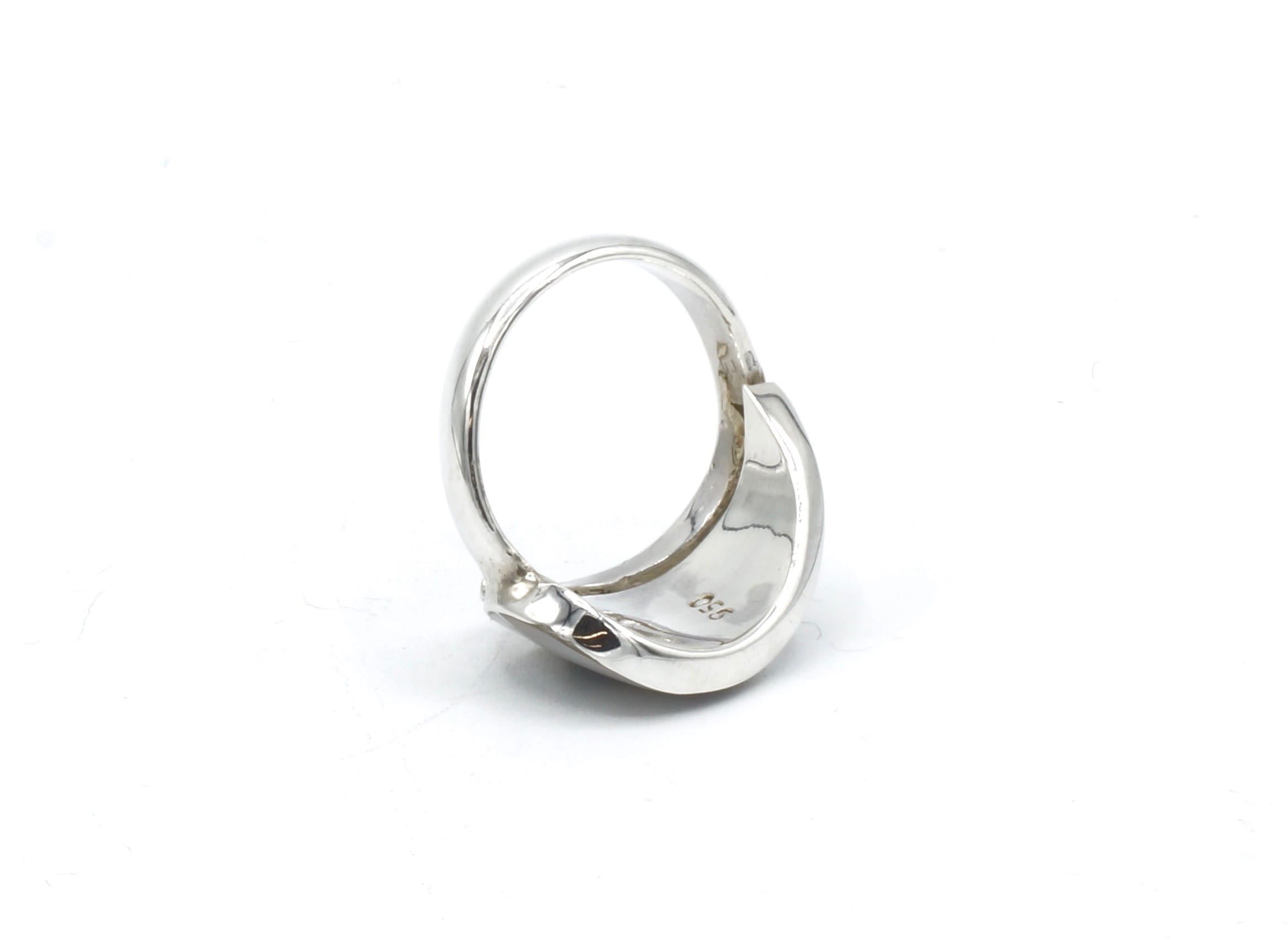 Parlemoer blad zilveren ring - Afbeelding 3
