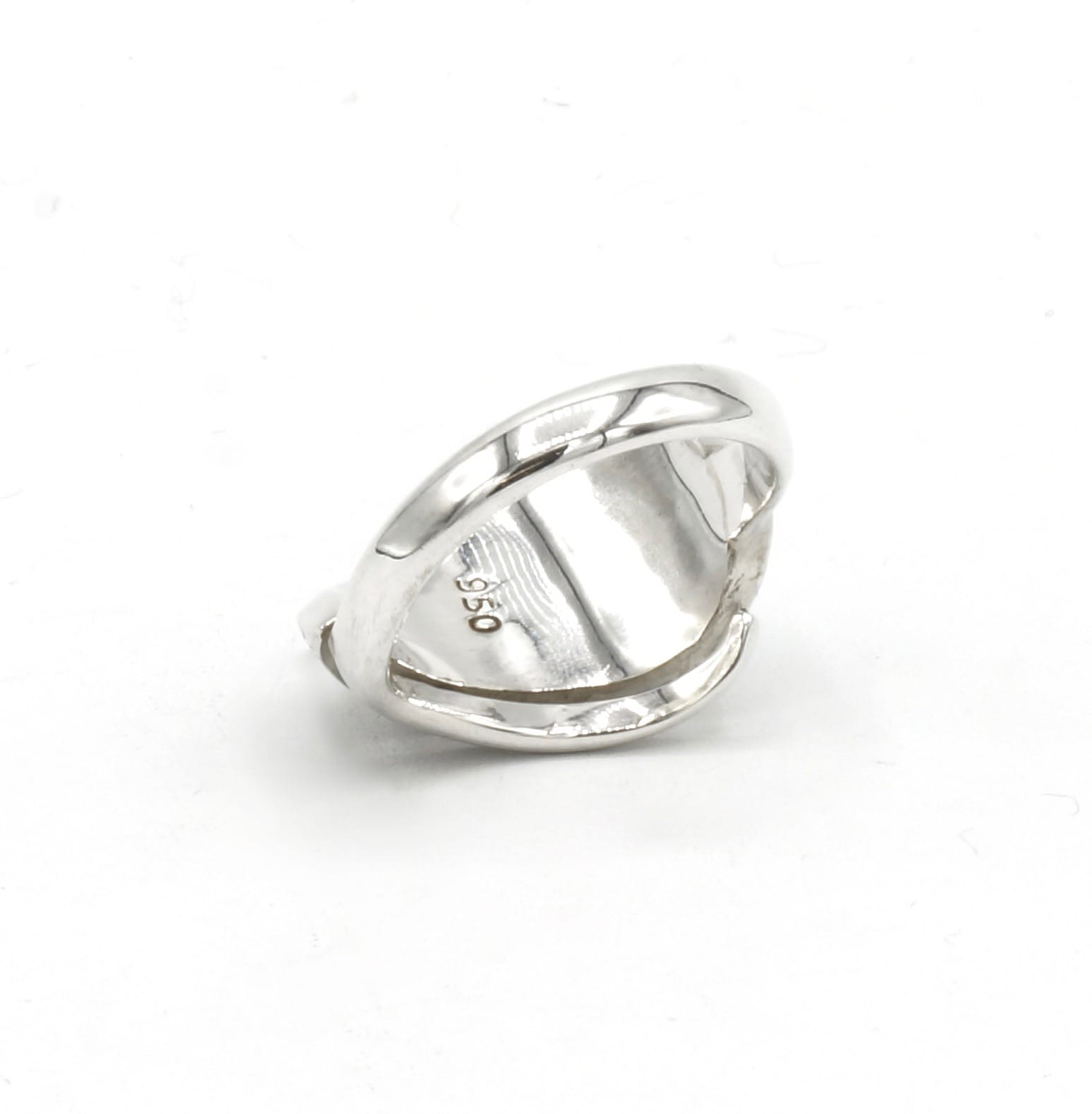 Parlemoer blad zilveren ring - Afbeelding 4