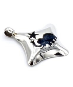 Peruaanse stenen zilveren hanger blue