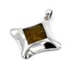 Peruaanse stenen zilveren hanger brown (op bestelling 2-3 weken)