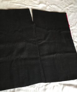 Q'ero Inner poncho zwart met roze Alpaca/ Schapenwol