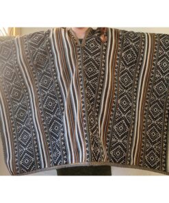 Qero Poncho in grijstinten