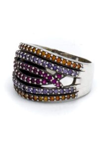 Renee zilveren ring met kristallen