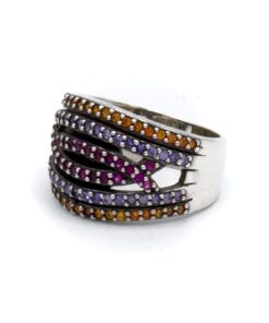 Renee zilveren ring met kristallen