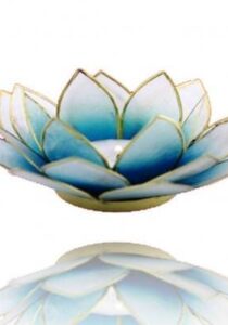 Sfeerlichthouder Chakra Lotus - Wit Blauw