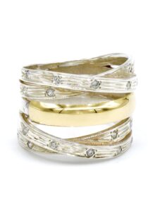 Siquta ring met 14k goud en Russische zirkonia