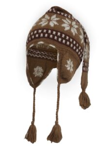 Slurf chullo met Peruaanse motieven bruin