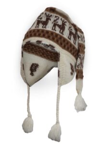 Slurf chullo met Peruaanse motieven wit