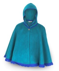 Staalblauwe blend cape