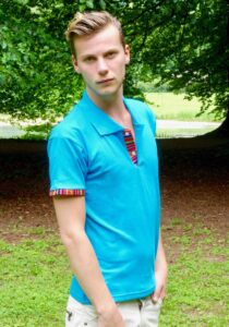 Alternative view of Turquoise Inca-katoenen polo