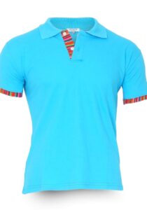 Turquoise Inca-katoenen polo