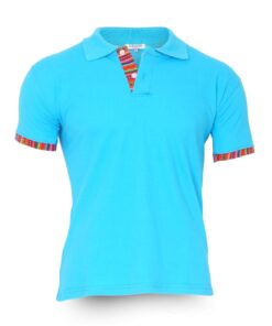 Turquoise Inca-katoenen polo