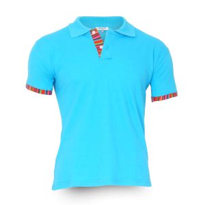 Turquoise Inca-katoenen polo