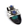 Zilveren hanger met Peruaanse turkoois en Onyx