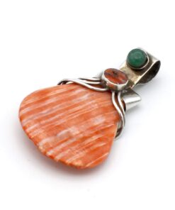 Zilveren hanger met zuivere oranje Spondylus