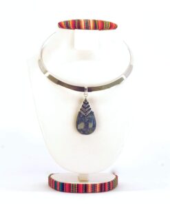Zilveren oasis collier met hanger