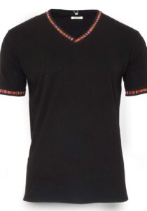 Zwarte katoenen Inca-T-shirt