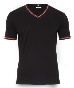 Zwarte katoenen Inca-T-shirt