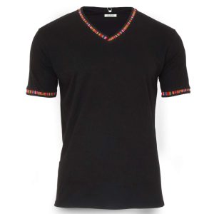 Zwarte katoenen Inca-T-shirt